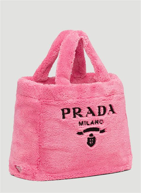 prada pink terry tote